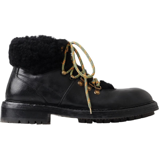 Elegant Shearling Style Men's Leather Boots