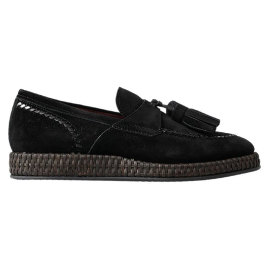 Chic Black Suede Espadrille Sneakers