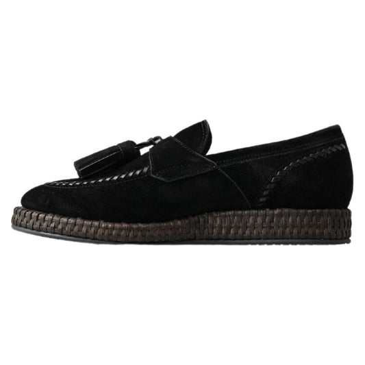 Chic Black Suede Espadrille Sneakers