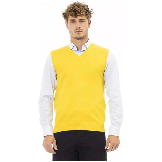 Sleek V-Neckline Yellow Vest