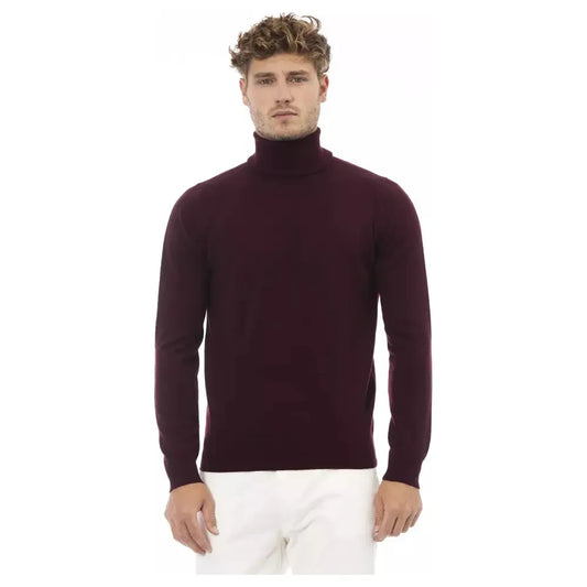 Elegant Burgundy Turtleneck Sweater for Men