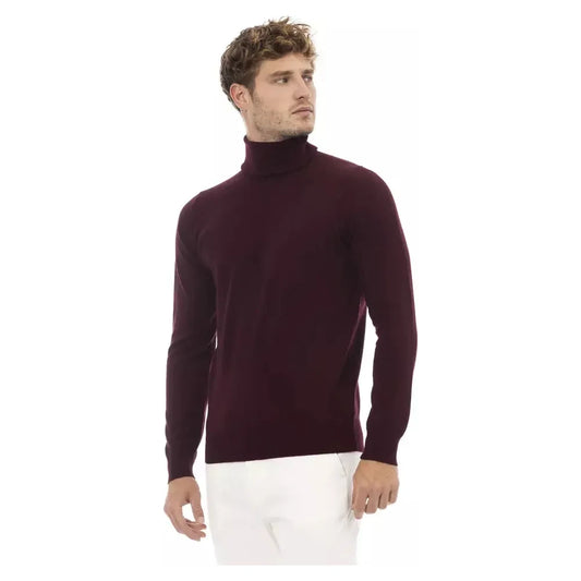 Elegant Burgundy Turtleneck Sweater for Men