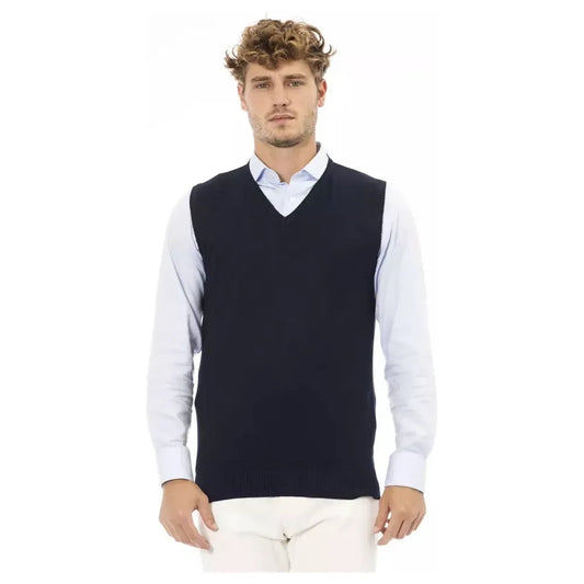 Elegant Blue V-Neck Vest for Men