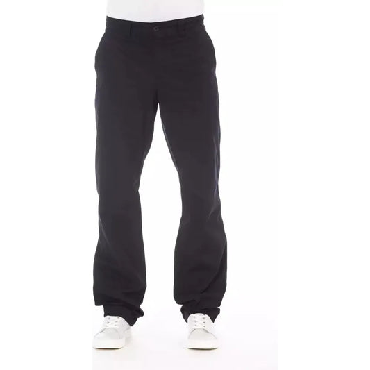 Chic Contrasting Stitch Cotton Pants