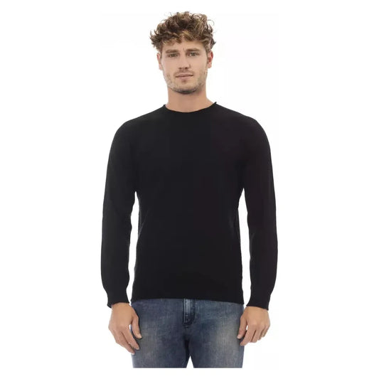 Alpha Studio Sleek Crewneck Sweater in Luxe Fabric Blend Alpha Studio