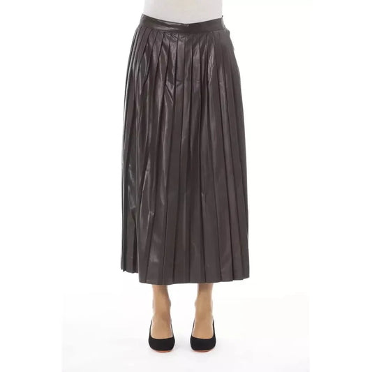 Pleated Finesse Faux Leather Skirt