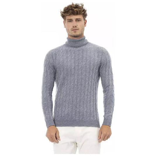 Elegant Light Blue Turtleneck Sweater