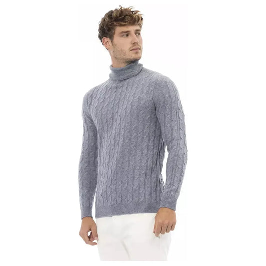 Elegant Light Blue Turtleneck Sweater