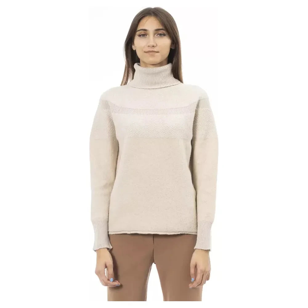 Elegant Beige Turtleneck Sweater