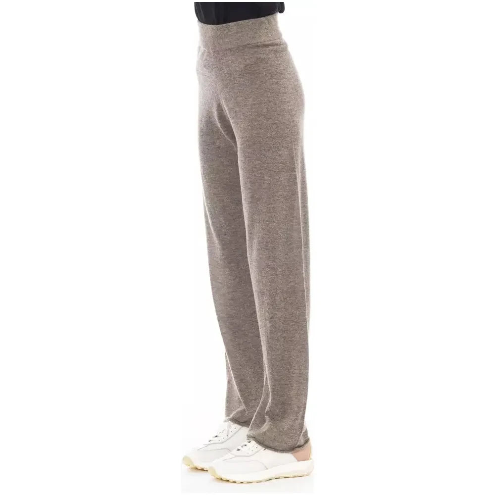 Chic High-Waisted Alpaca Blend Trousers