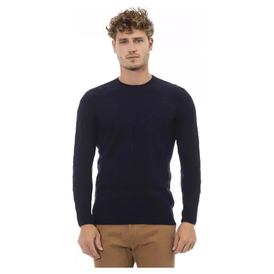 Elegant Blue Crewneck Sweater