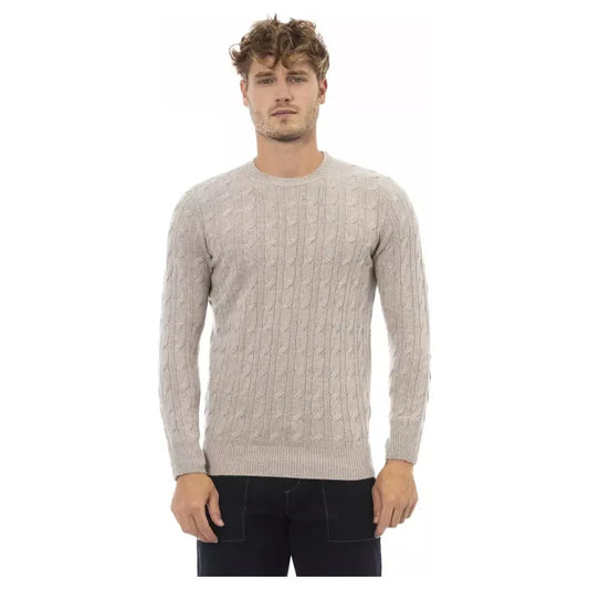 Classic Beige Crewneck Luxury Sweater