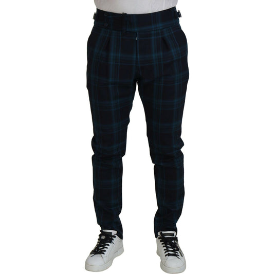 Elegant Plaid Wool Dress Pants