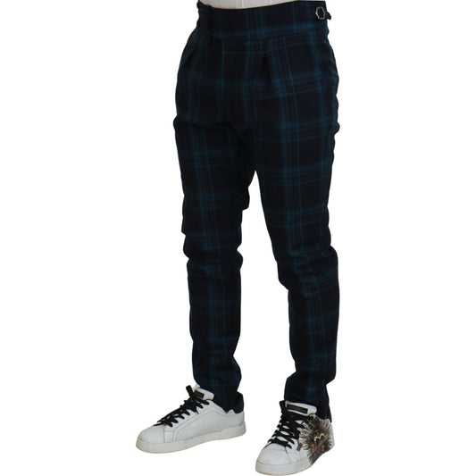 Elegant Plaid Wool Dress Pants