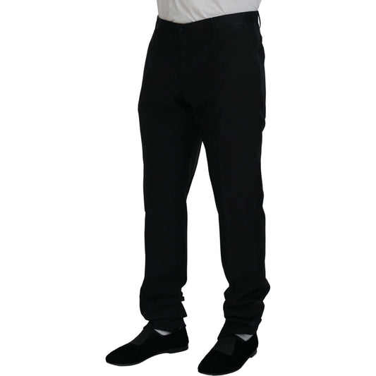 Elegant Slim Fit Black Dress Trousers