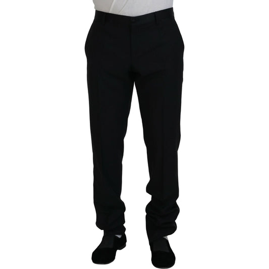 Elegant Slim Fit Black Dress Trousers