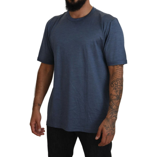 Silken Blue Crewneck Tee – A Touch of Elegance