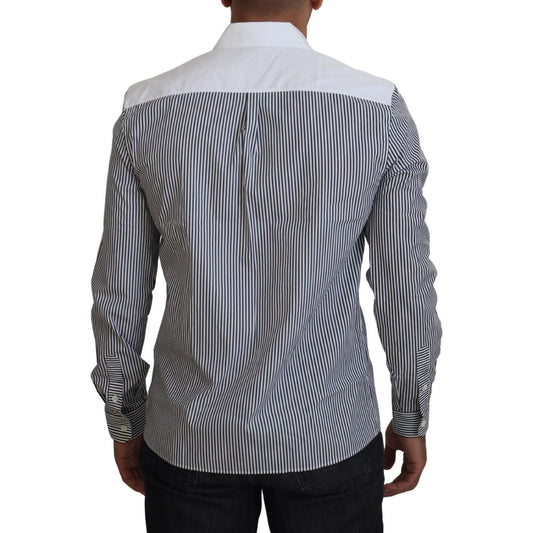 Dolce & Gabbana Slim Fit Striped Casual Shirt with Channel Motive Dolce & Gabbana