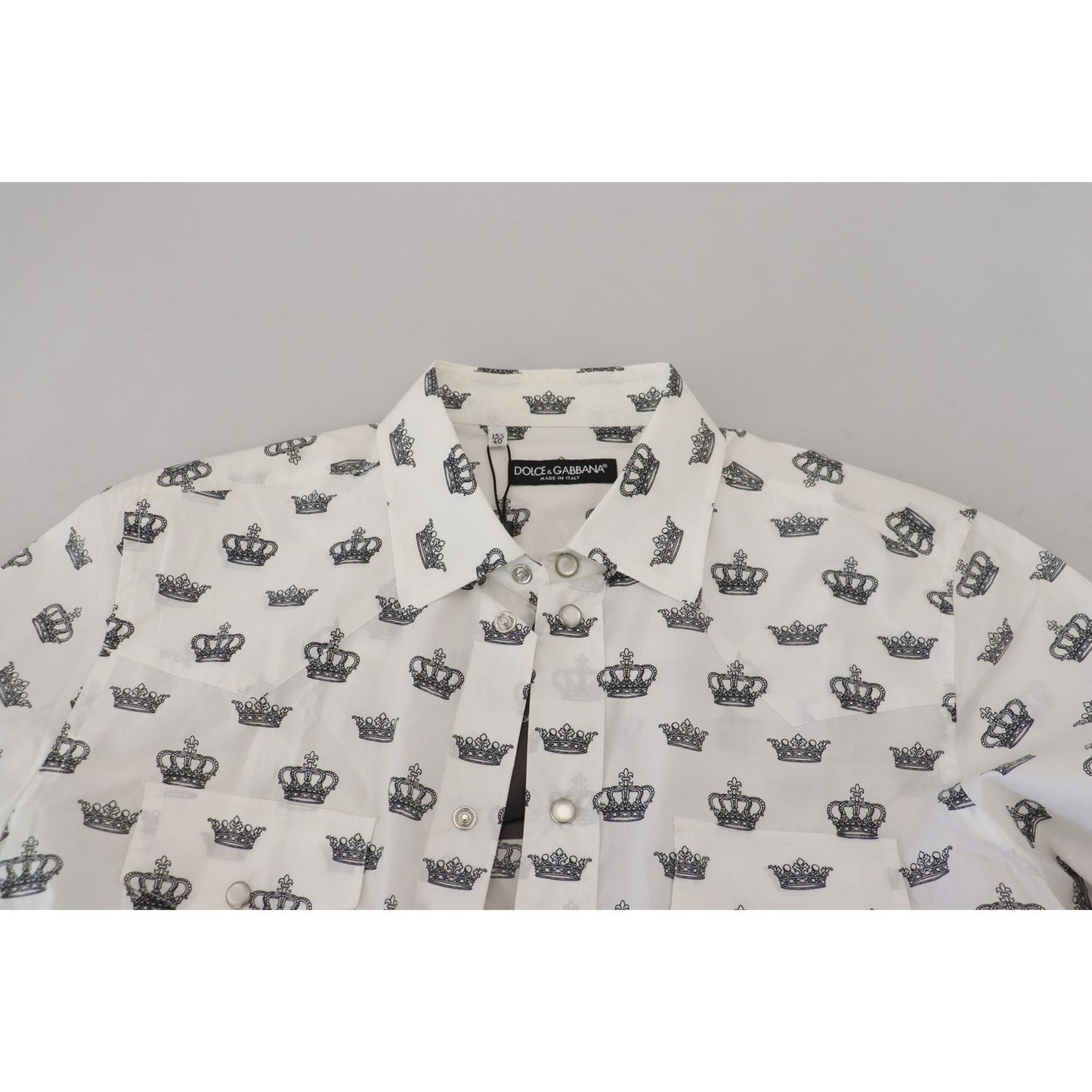 Slim Fit Crown Print Dress Shirt