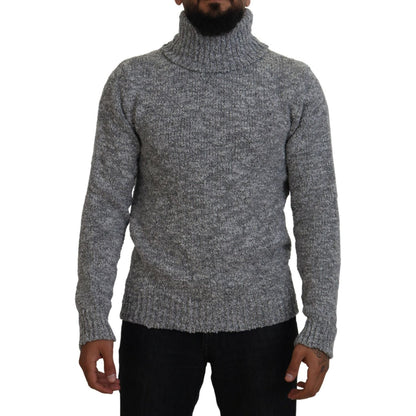 Dolce & Gabbana Gray Wool Knit Turtleneck Pullover Sweater