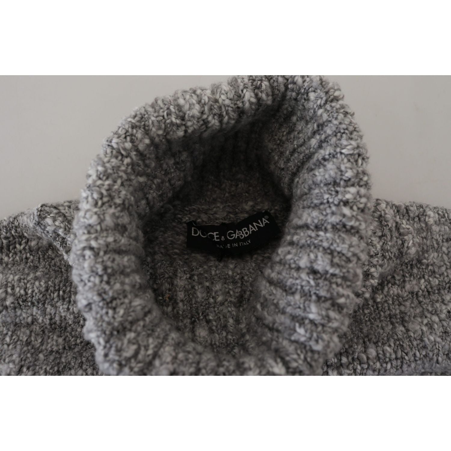 Dolce & Gabbana Gray Wool Knit Turtleneck Pullover Sweater