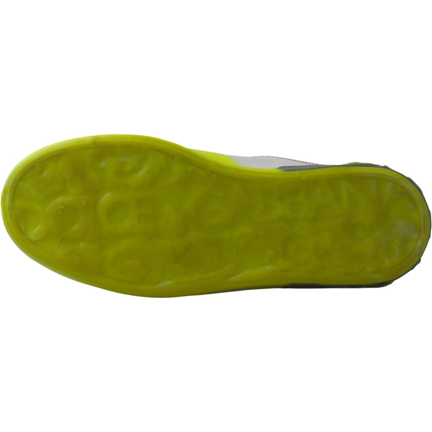 Dolce & Gabbana White Yellow Portofino Leather Sneakers Shoes