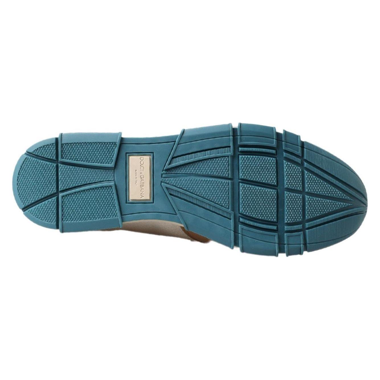 حذاء لوفرز جلدي أبيض أنيق من دولتشي آند غابانا