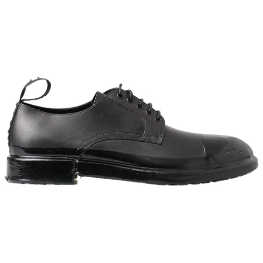 Elegant Derby Lace-Up Leather Shoes in Black