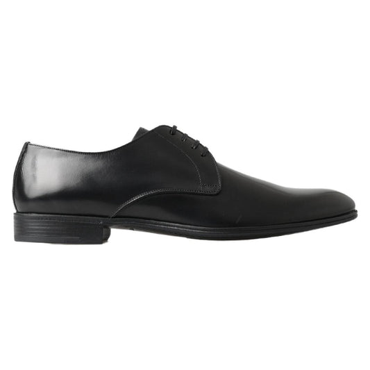 Classic Black Leather Derby Shoes