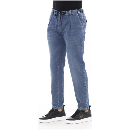 Elevated Blue Denim with Edgy Detailing