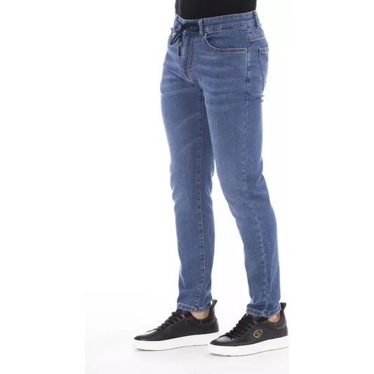 Sleek Buttoned Lace-Up Men's Jeans