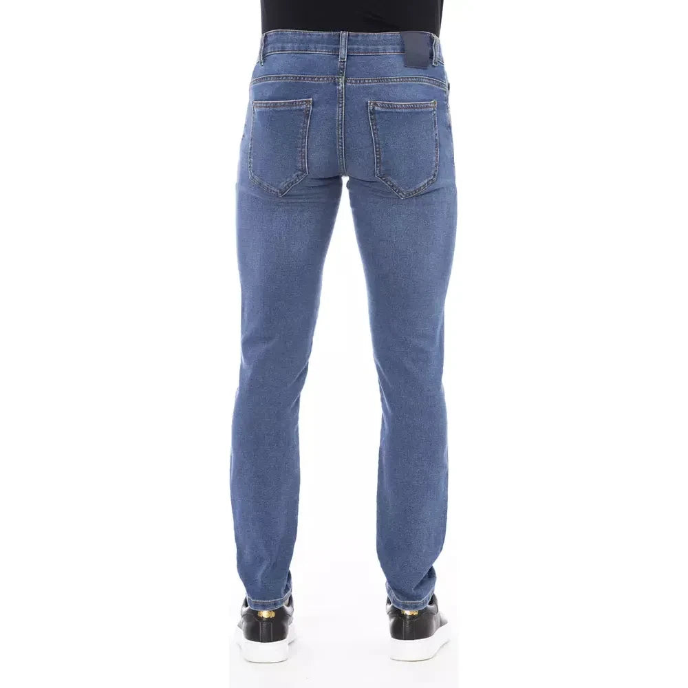 Sleek Buttoned Lace-Up Men's Jeans