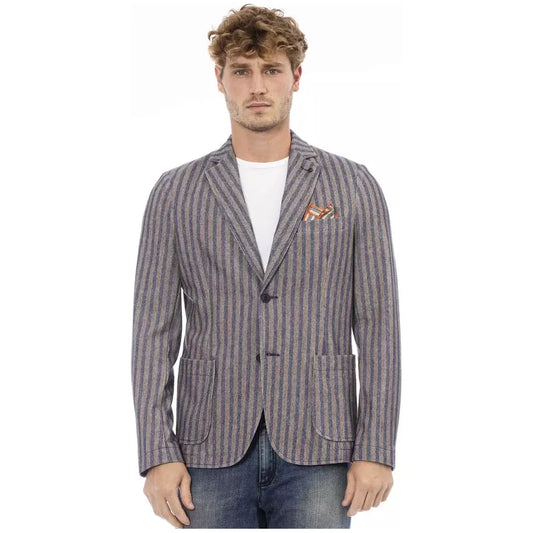 Distretto12 Classic Blue Fabric Jacket Distretto12