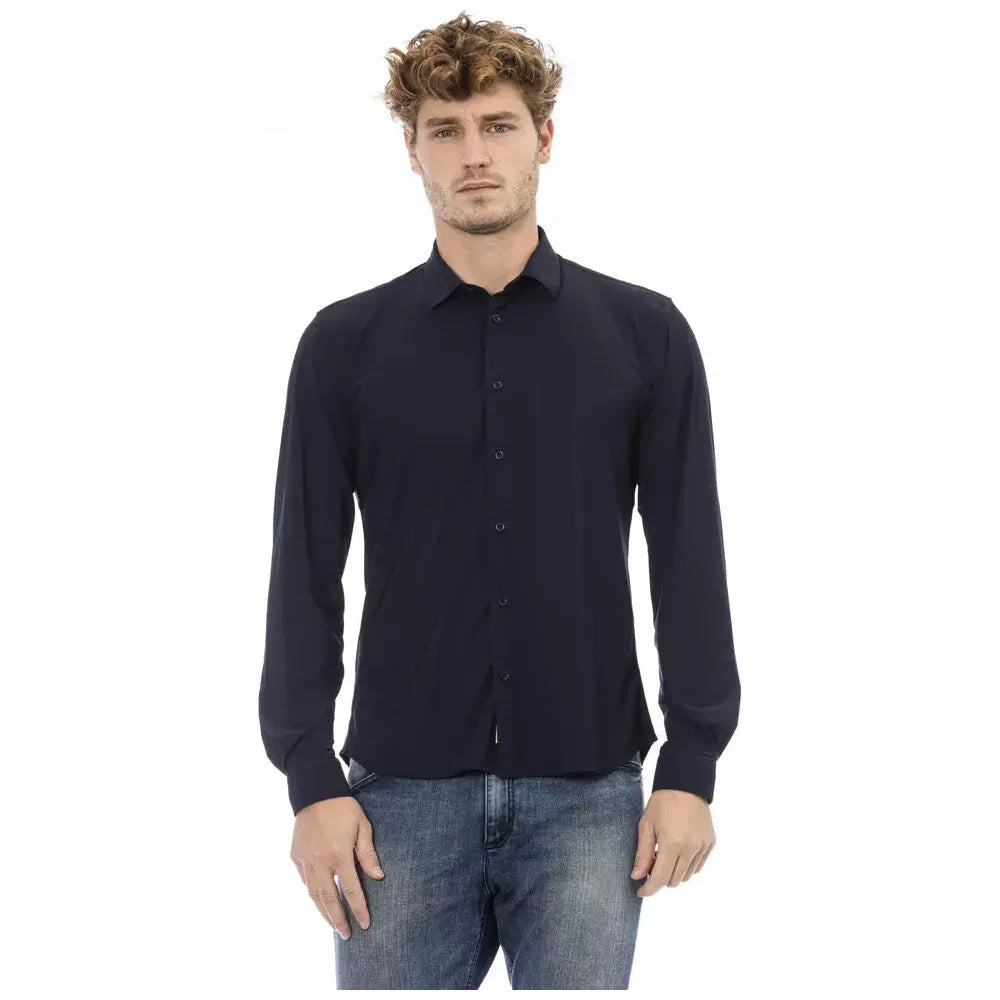 Sleek Sapphire Slim Men's Shirt