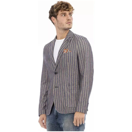 Distretto12 Classic Blue Fabric Jacket Distretto12