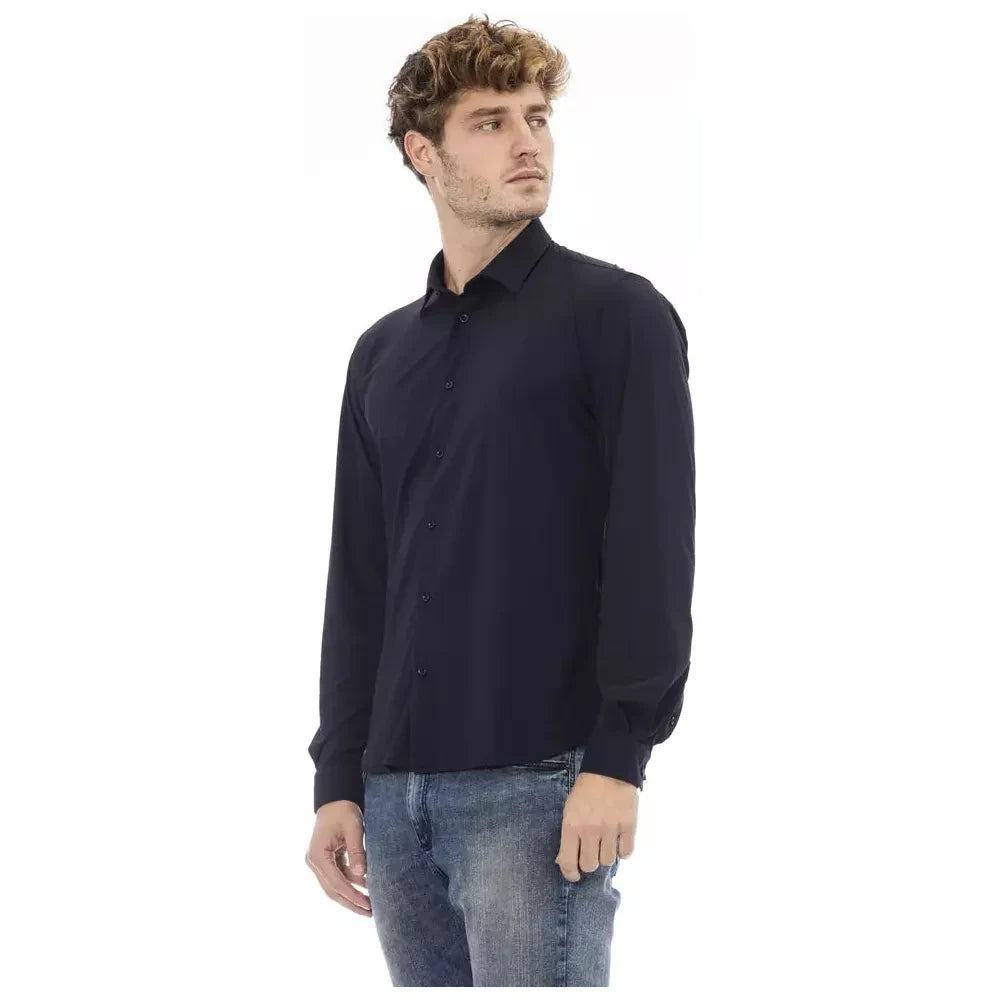 Sleek Sapphire Slim Men's Shirt