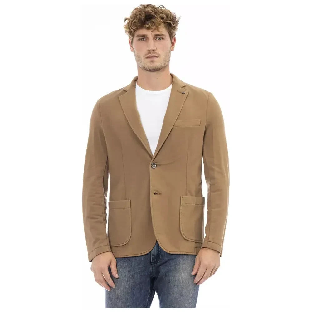 Classic Brown Cotton Blend Jacket