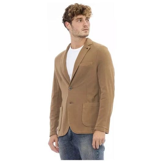 Classic Brown Cotton Blend Jacket