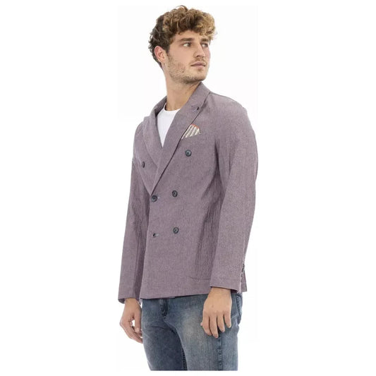 Elegant Purple Fabric Jacket