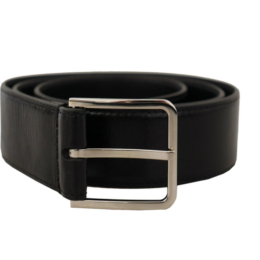 Elegant Leather Belt with Metal Buckle