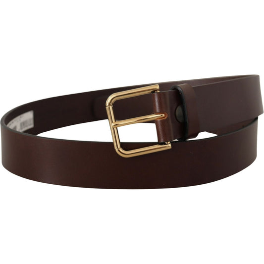 Elegant Dark Brown Leather Belt