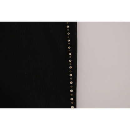 Costume National Black Embellished Mid Waist Skinny Denim Jeans