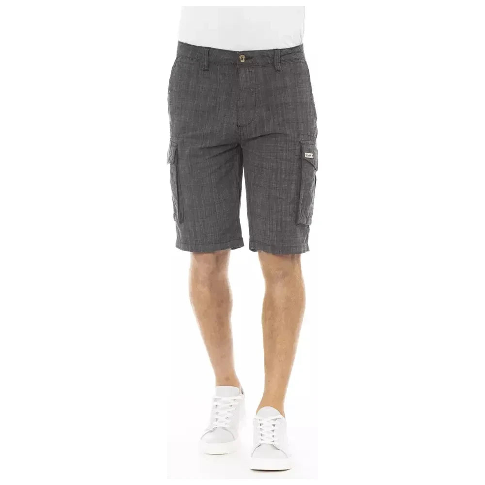 Chic Black Cotton Cargo Shorts