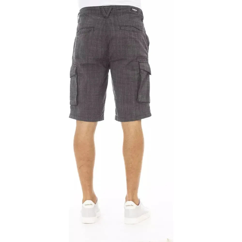 Chic Black Cotton Cargo Shorts