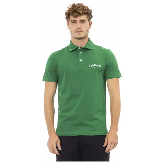 Chic Green Cotton Polo with Embroidered Logo