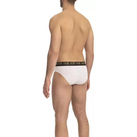 Sleek White Briefs Duo with Logo Band