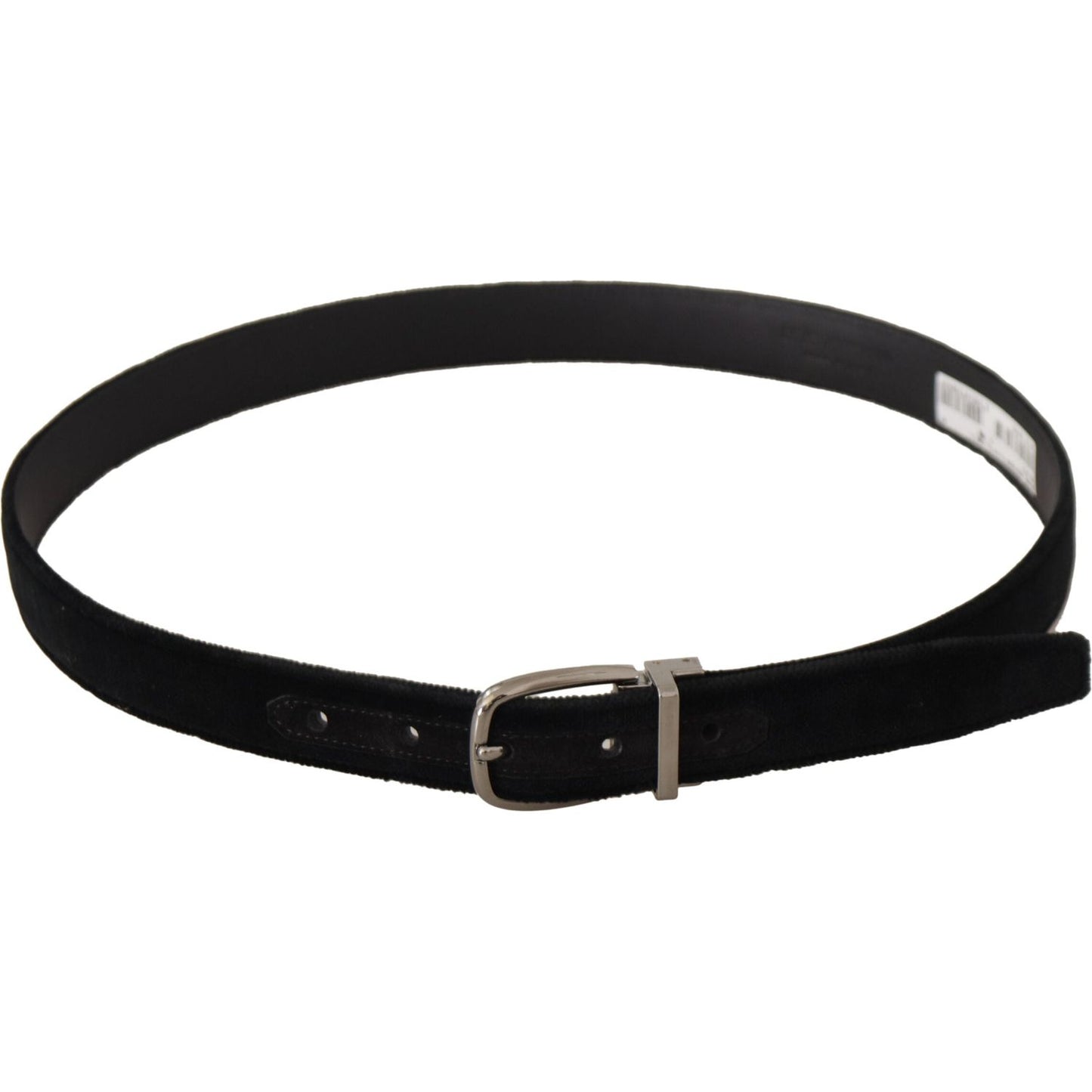 Elegant Black Velvet Engraved Buckle Belt