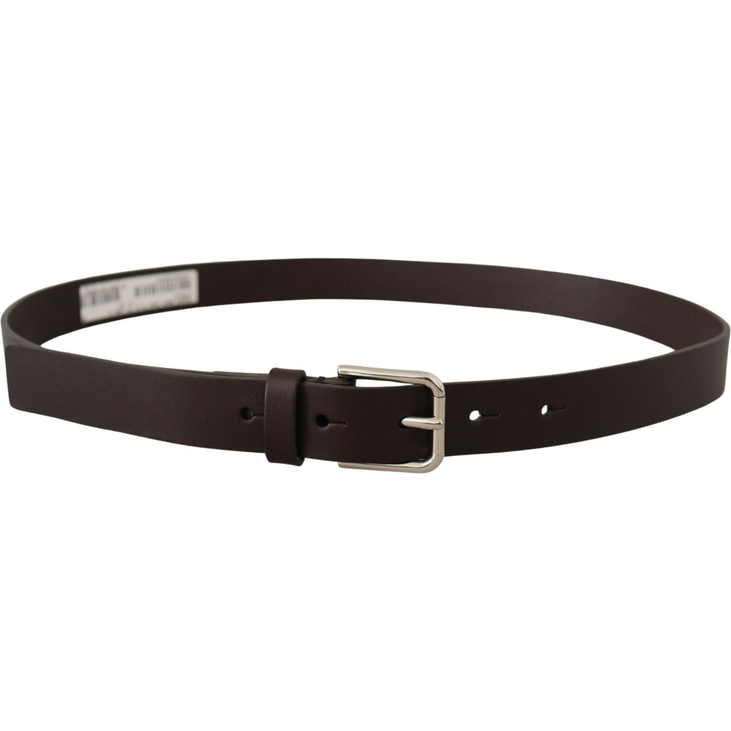 Elegant Leather Belt With Logo Buckle