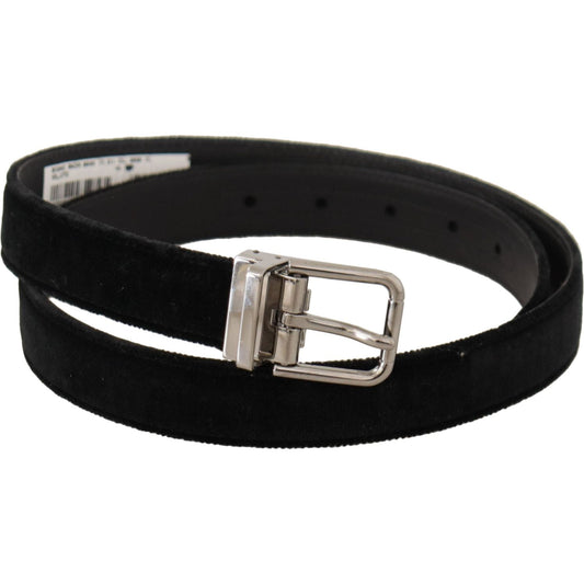 Elegant Black Velvet Designer Belt