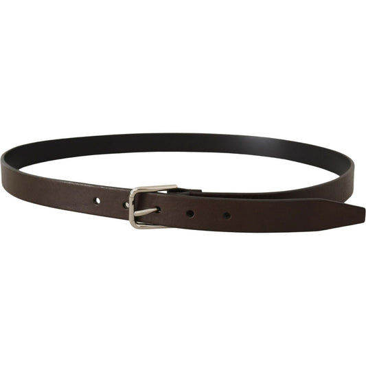 Elegant Leather Belt with Metal Buckle